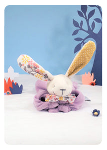 Doudou Lapin Lavande et moutarde